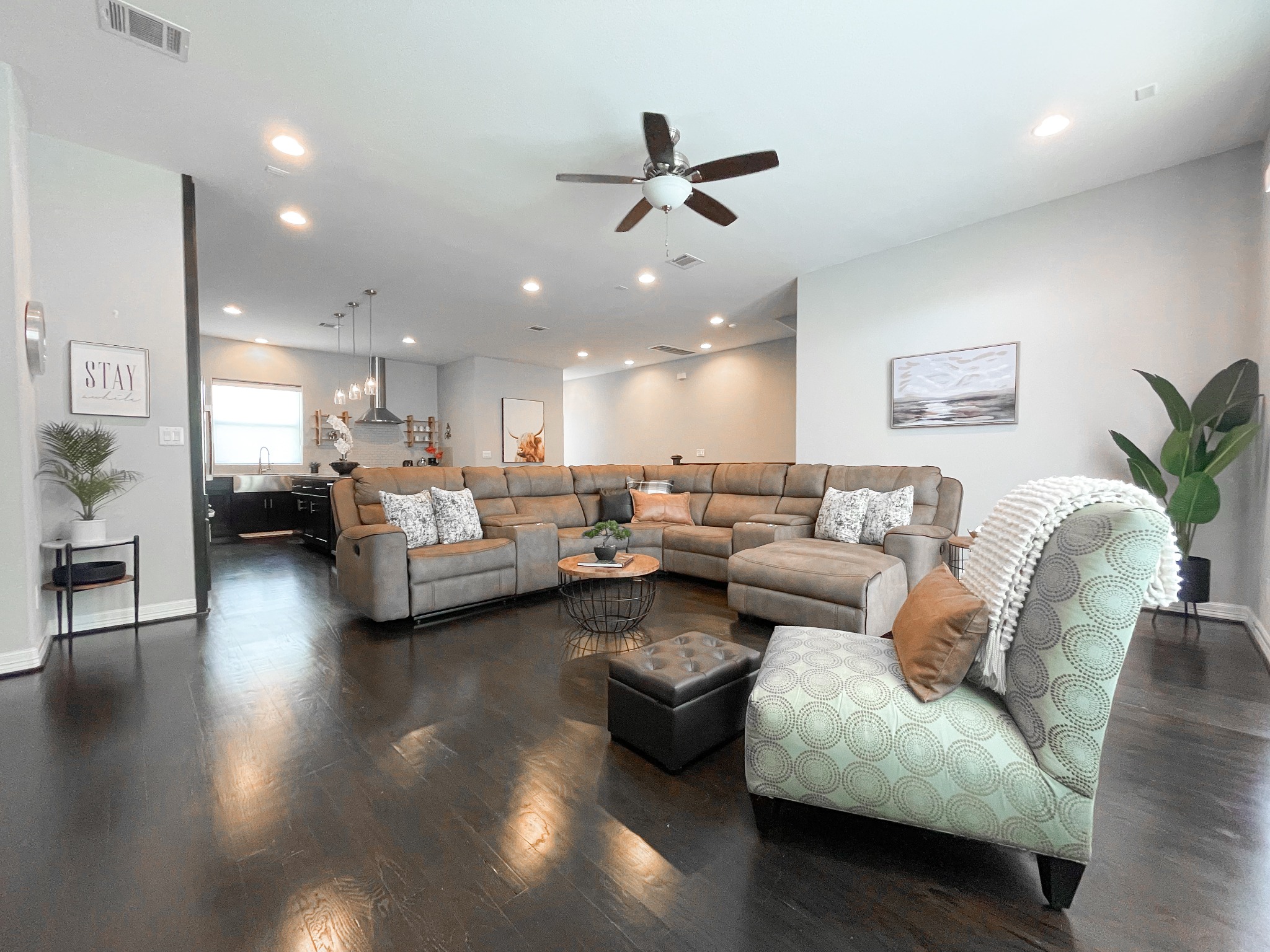 Furnished open-plan living space